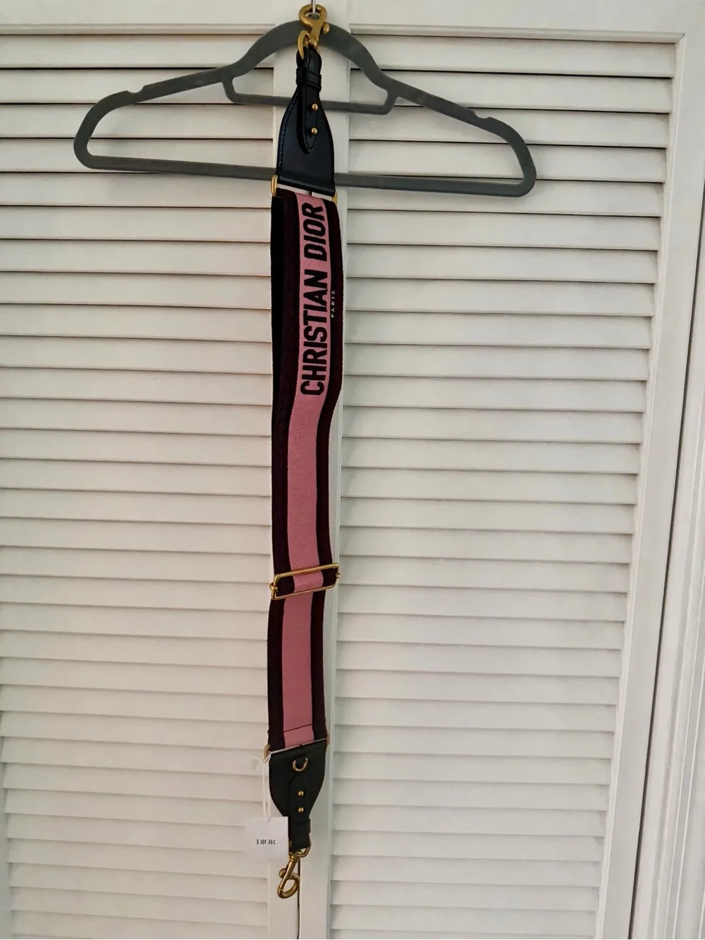 Dior Pink and Black Embroidered Logo Strap for Handbags - Picture 4 of 5